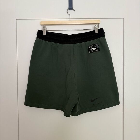 Nike Shorts 4.5'' Mens Sz L Green Fleece Plush Logo Sportswear Activewear Rare! - Picture 5 of 12